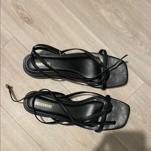 Cushionaire black strappy sandals